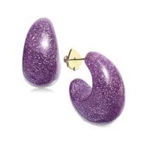 Kate Spade Adore - Ables Lilac Glitter Huggies Earrings